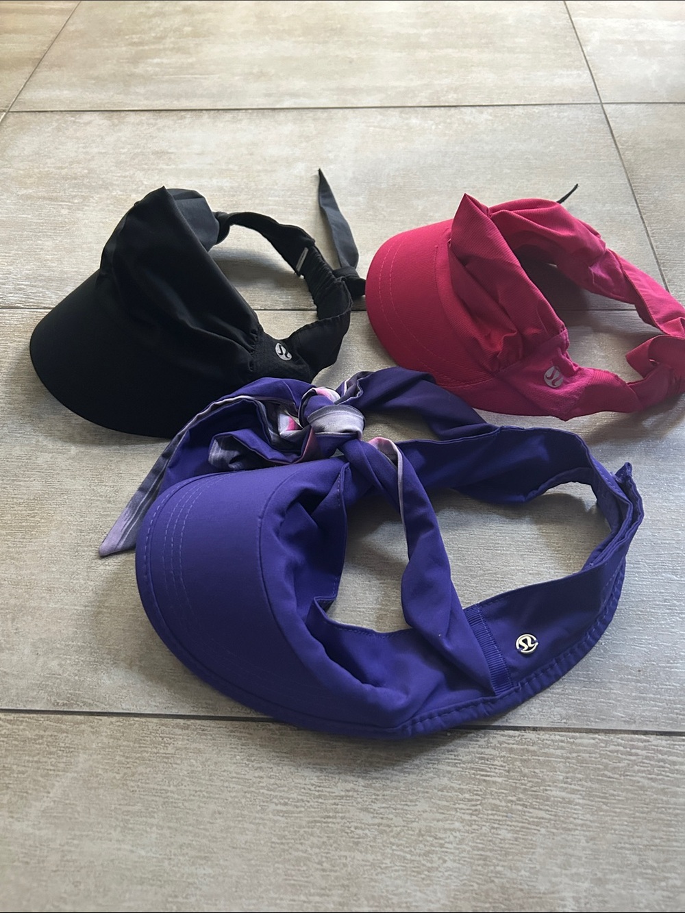 lululemon athletica Purple, Black & Pink Visor Headbands